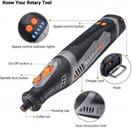 TACKLIFE 8V Cordless Rotary Tool2